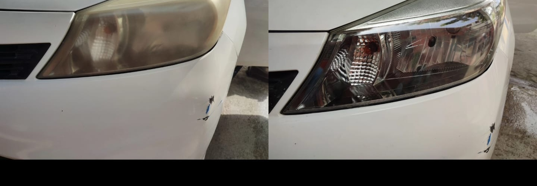 Antes y después de restauración de faros